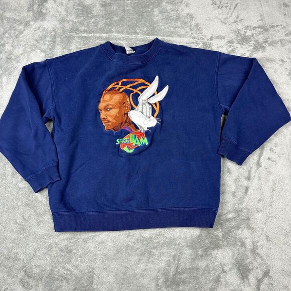 Vintage Warner Bros Kids Size XL Embroidered Space Jam Michael Jordan Sweatshirt - Picture 2 of 8